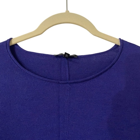 Eileen Fisher Blue Merino Wool Sweater Dress Size Small Long Sleeves Lagenlook - Picture 3 of 9